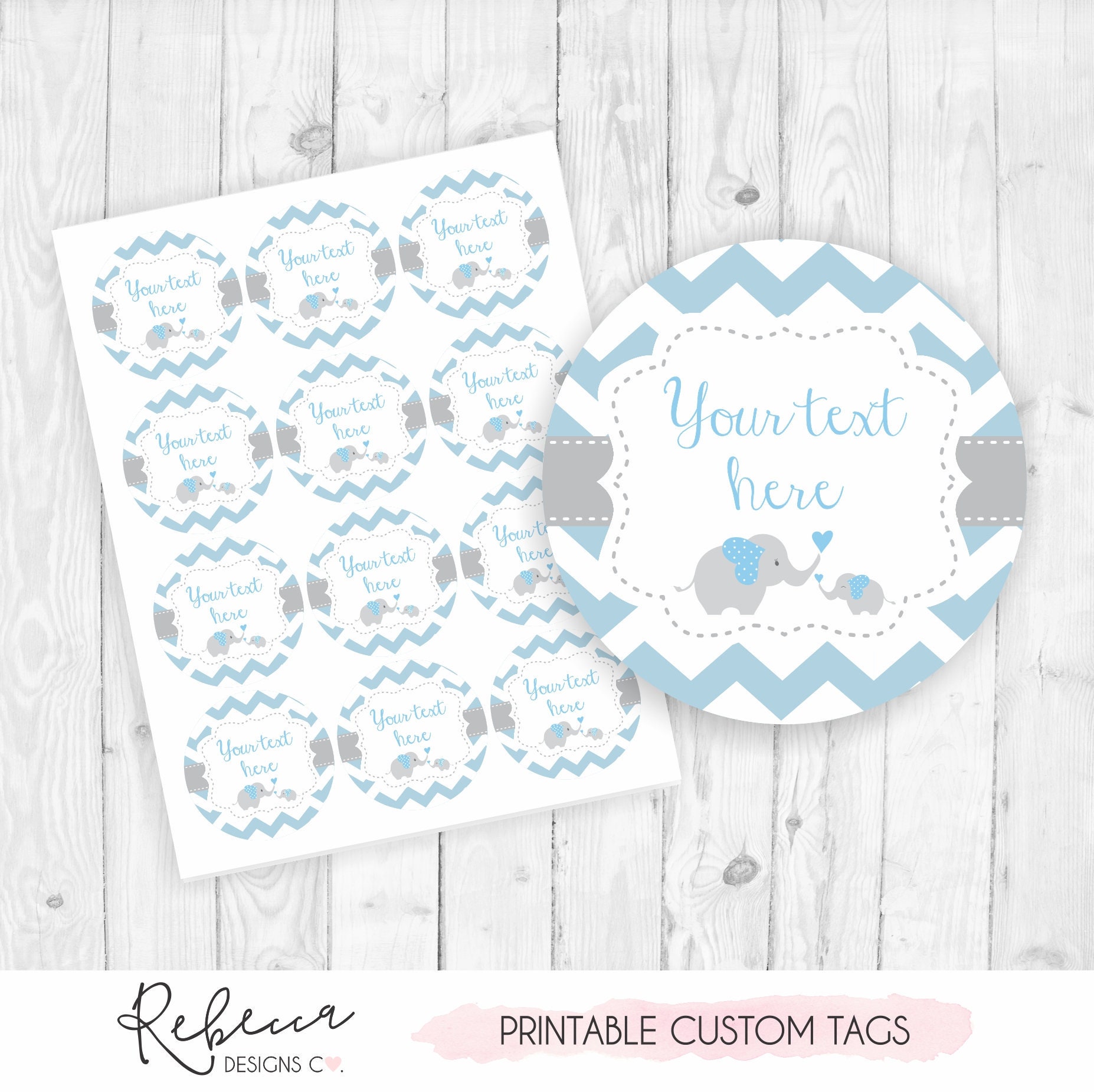 Bohemian Baby Shower Gift Tags Personalize Print Hands In