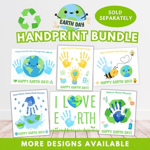 Recycle Earth Day Handprint Art Craft for Preschool Earth Day Printable ...