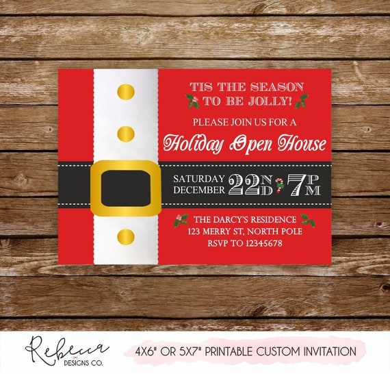 Christmas Open House Invitation Holiday Open House Invitation
