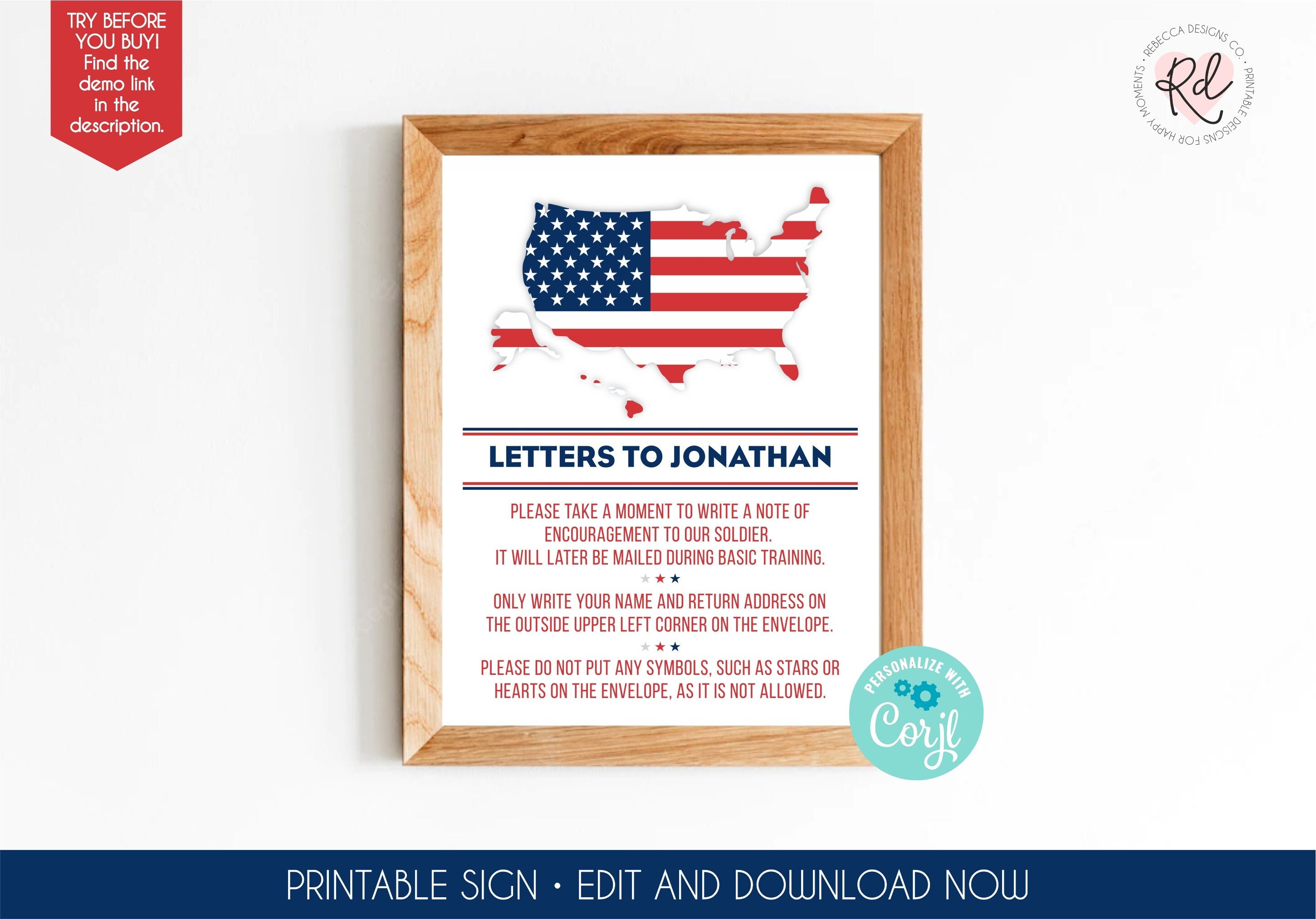 Letters To Our Soldier Sign Basic Training Farewell Party Military Party Sign Deployment Party Sign Army Going Away Party Boot Camp 328