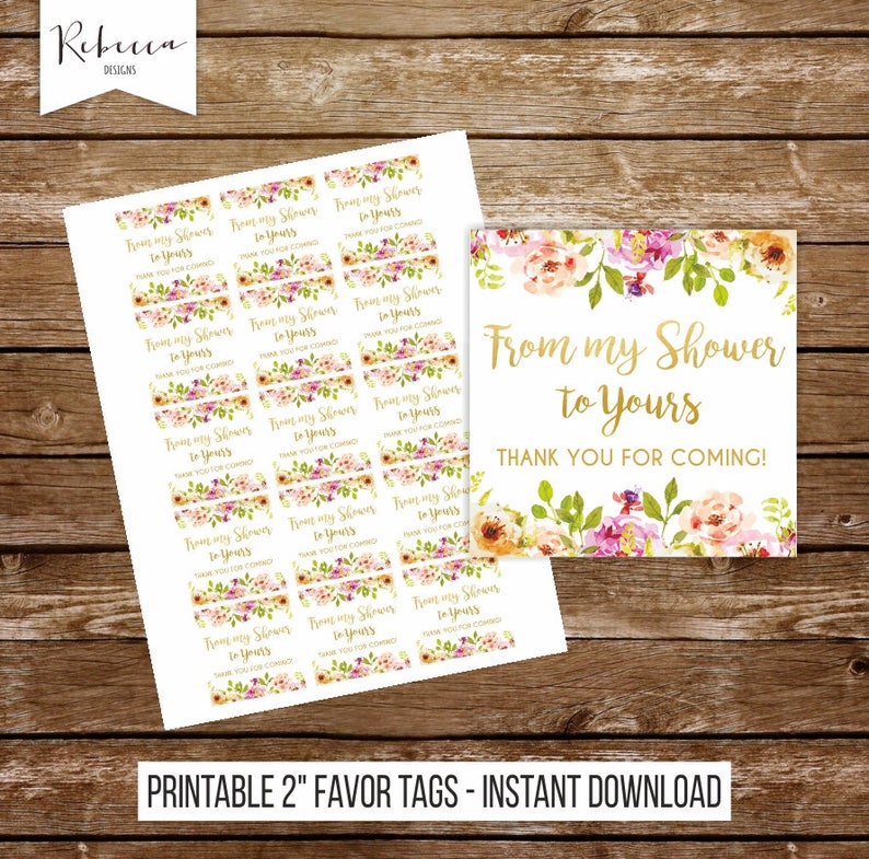 From My Shower to Yours Favor Tags Printable Tags Soap Tags | Etsy