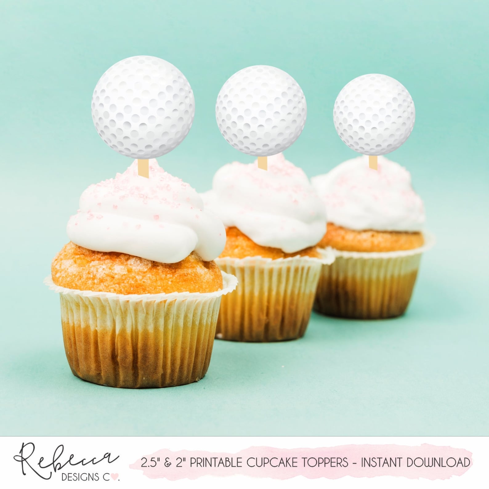 Golf Cupcake Toppers Printable Golf Toppers Birthday Toppers Etsy
