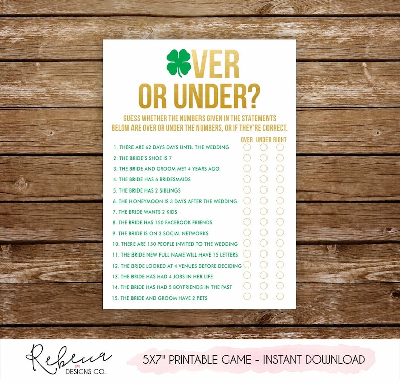 Lucky in love bridal shower games printable games st patricks party games st patricks bachelorette party activities st patricks games 235 image 6