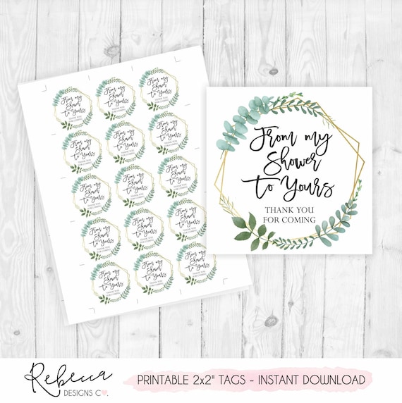 From my shower to yours favor tags printable tags soap tags bridal