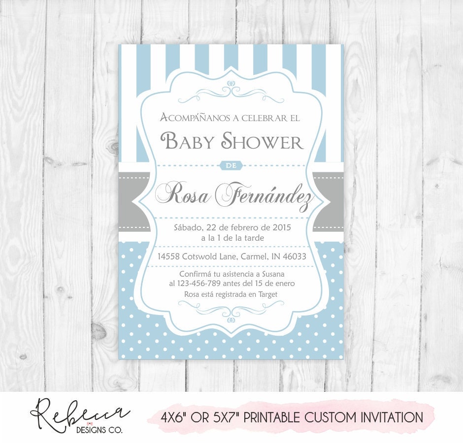 Invitations Announcements Spanish Baby Shower Invitation Printable 