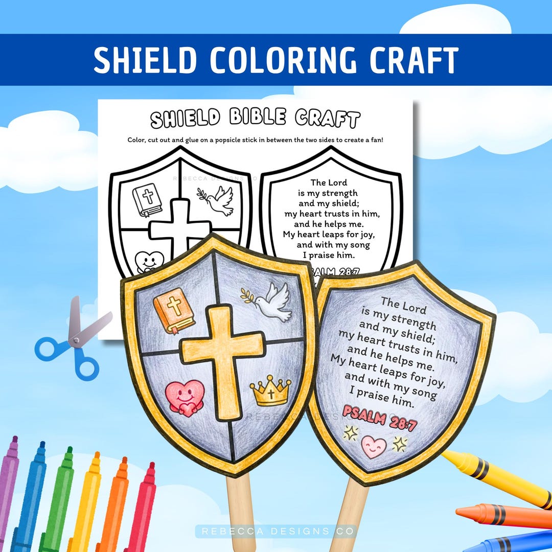 Shield Fan Bible Craft for Kids Sunday School Bible Lesson Children's ...