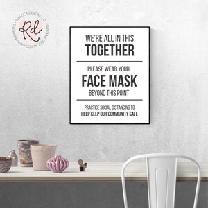 Face Mask Must Be Worn Sign Face Mask Sign Printable | Etsy