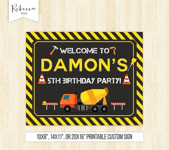 construction sign construction party signs welcome sign construction birthday printable truck welcome sign worker sign boy birthday 218 Il_570xn