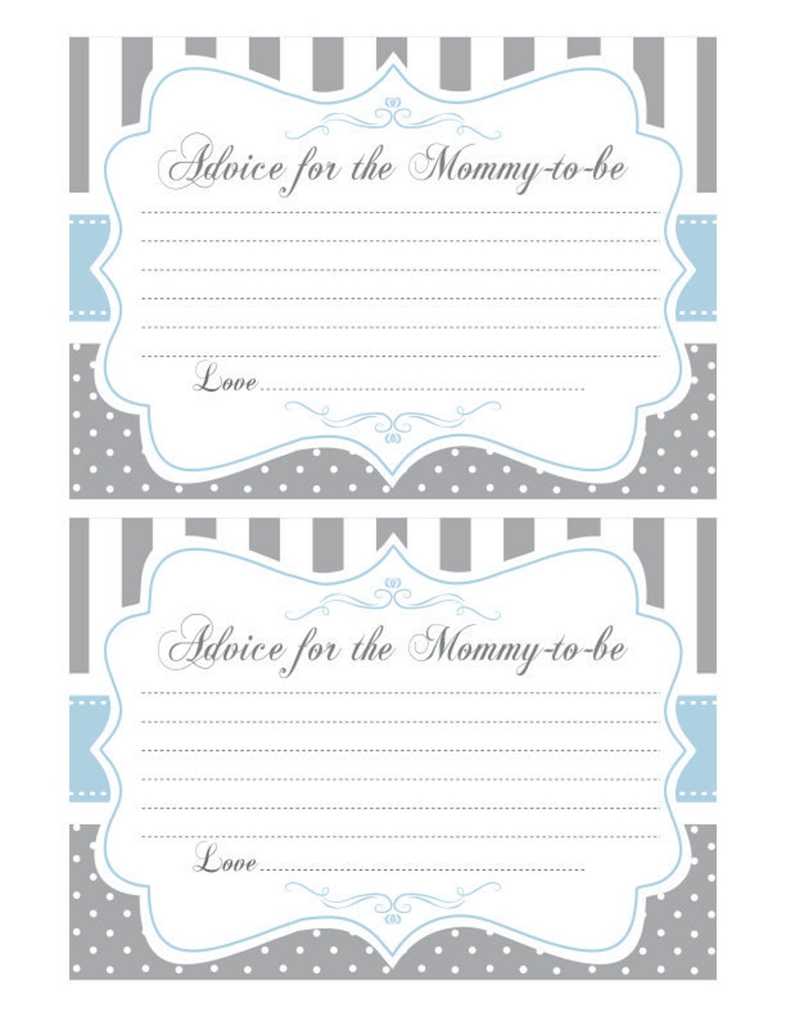 Advice Card Advice for the Mommy to Be Printable Baby Shower - Etsy