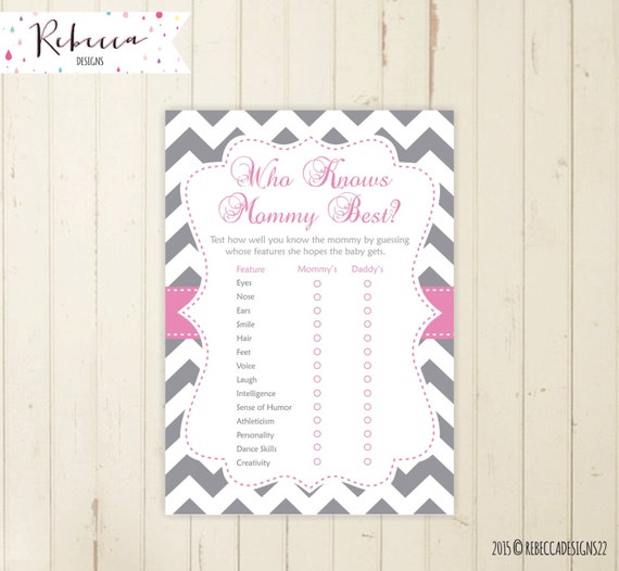 Who knows mommy best printable baby shower game baby shower brunch grey