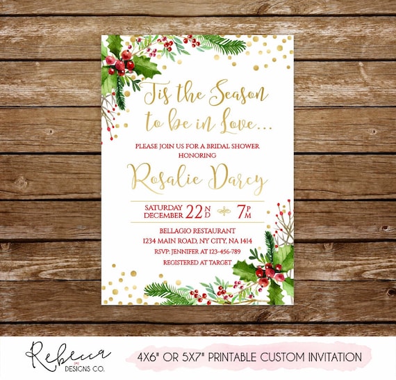 Christmas bridal shower invitation printable bridal shower Christmas wedding shower winter bridal shower invite holiday Christmas party 135 Il_570xn