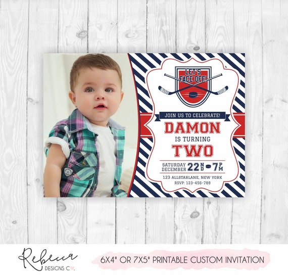 Hockey party invitation printable hockey invitation sports boy birthday navy and red team invitation boy hockey party hockey fan invite 182 Il_570xn