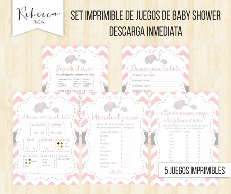 Juegos Baby Shower En Espanol Elefante Baby Shower Nina Juegos Etsy Juegos Baby Shower En Espanol Elefante Baby Shower Nina Juegos Etsy