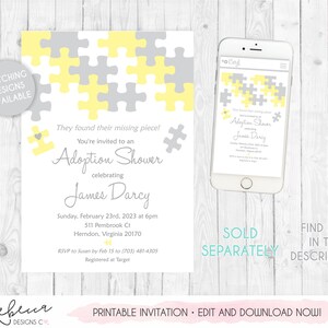 Boy Adoption Shower Invitation Foster Parents Boy Printable Adoption Party Invite Foster Shower Baby Puzzle Invite Adoption Celebration 344 image 3