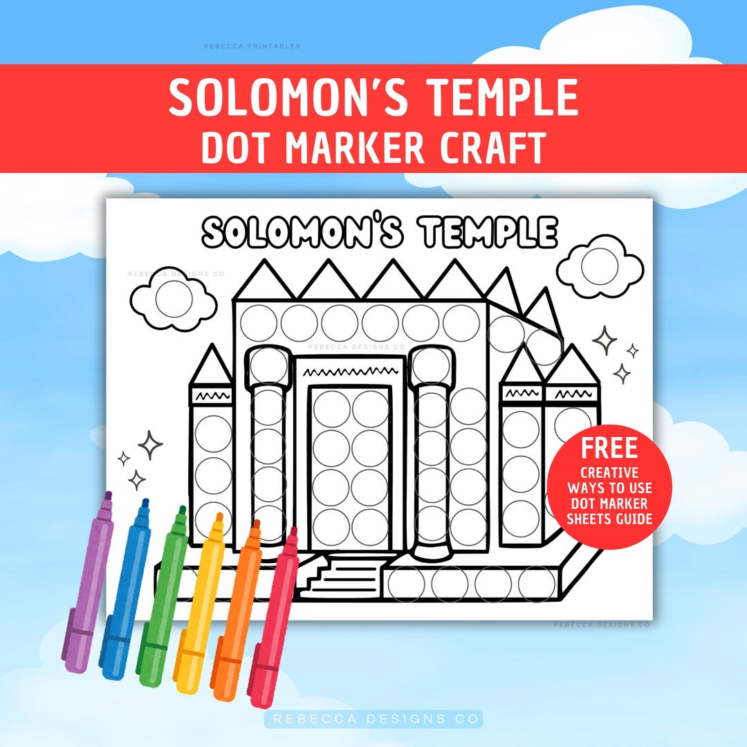 Solomon's Temple Bible Dot Marker Sunday School Craft Kids Coloring ...
