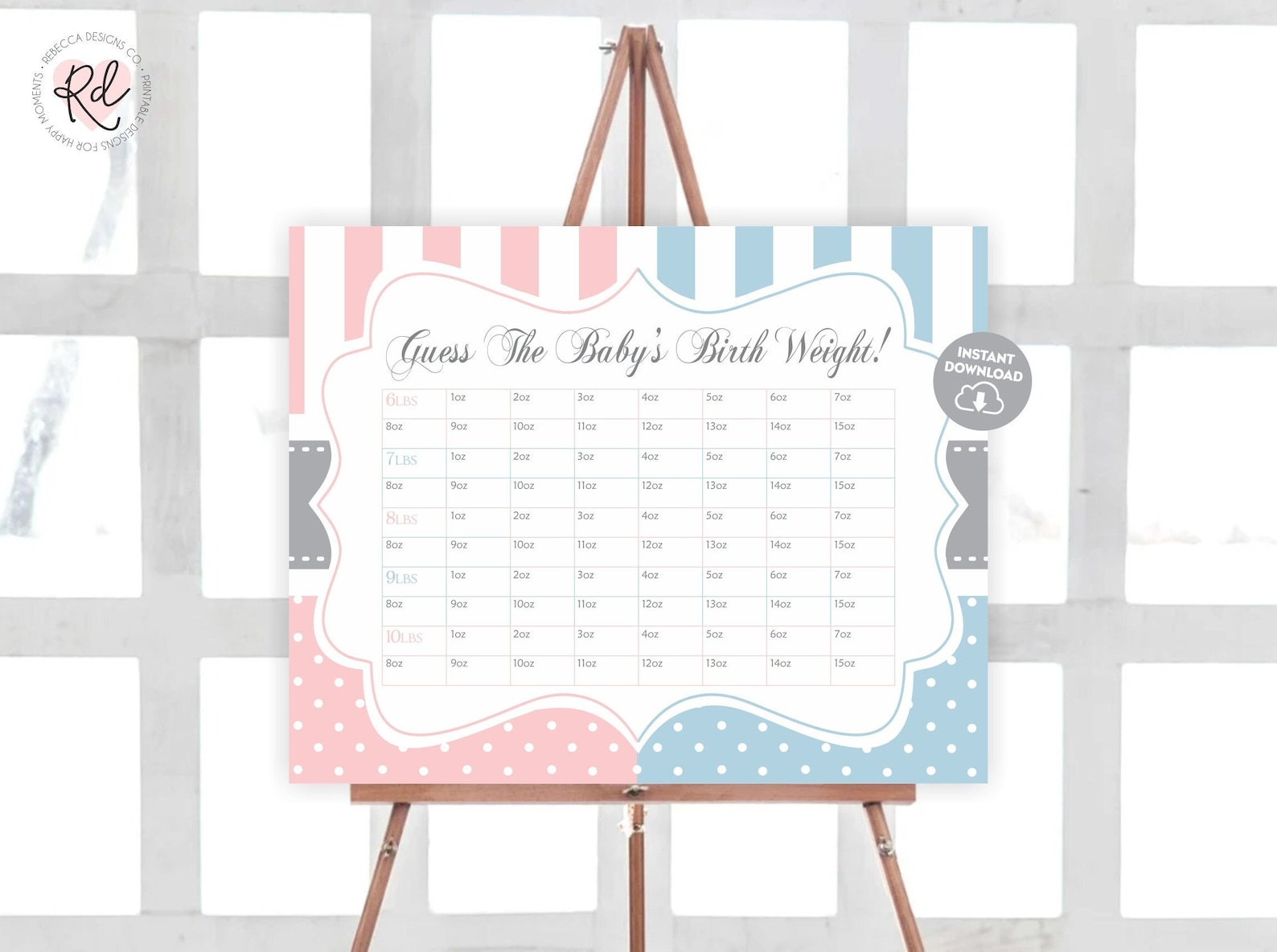 Guess the Baby's Weight Baby Shower Game Printable - Etsy
