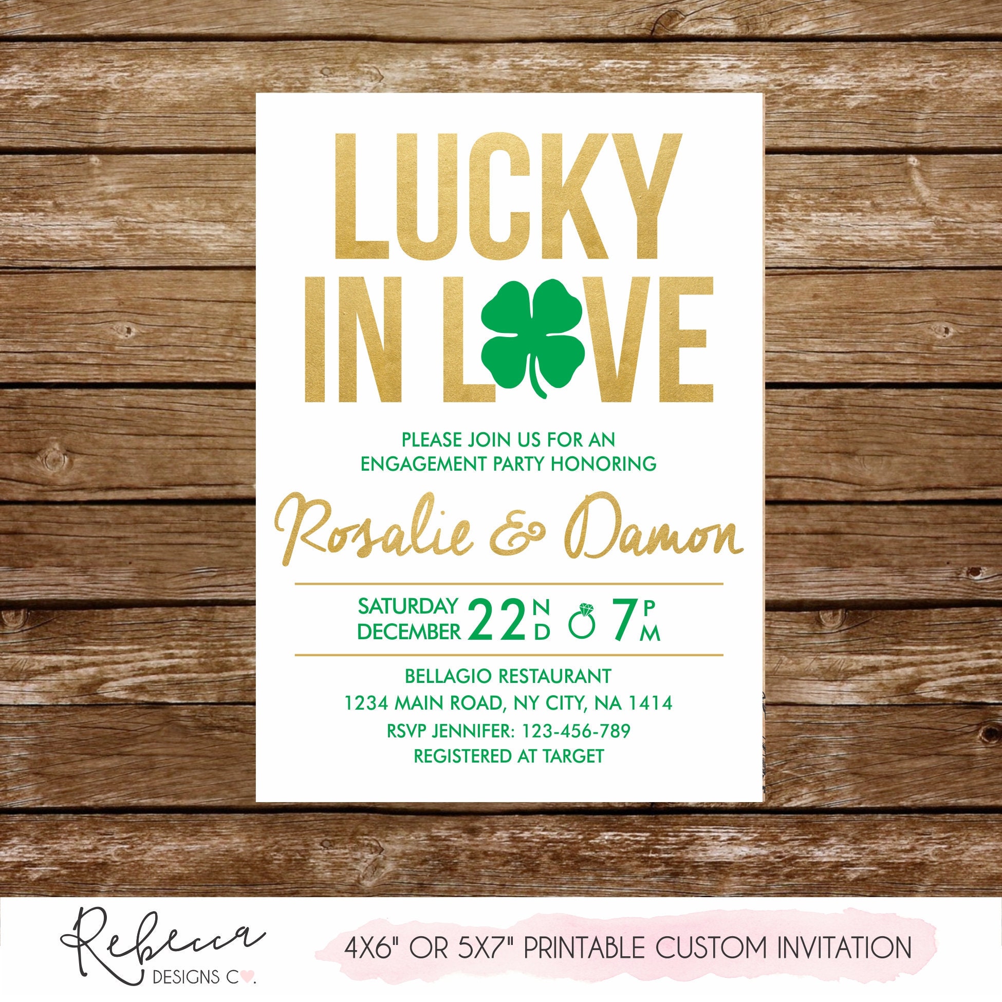 Engagement party invitation irish engagement printable wedding Etsy