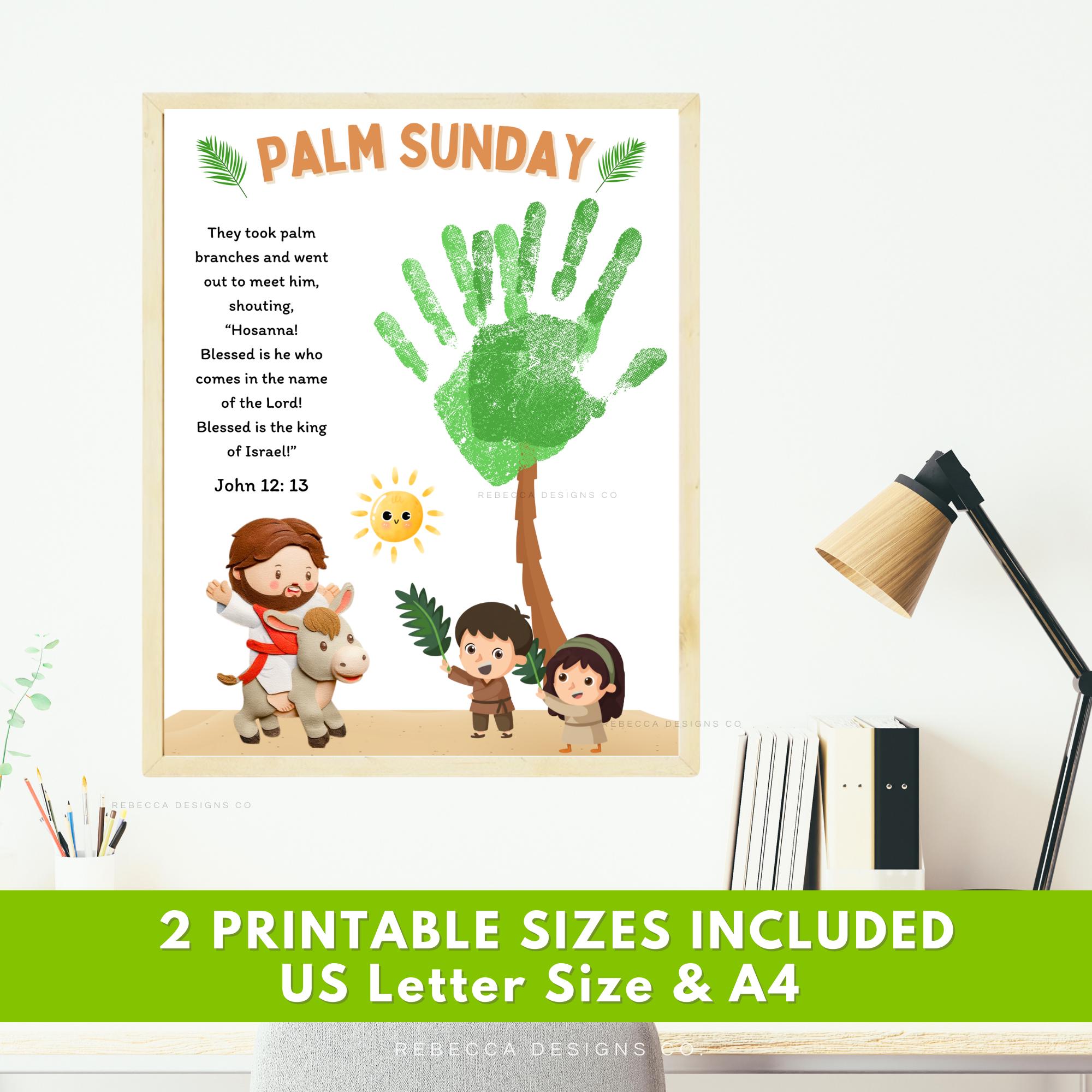 Palm Sunday Handprint Craft Easter Handprint Art Holy Week Crafts ...