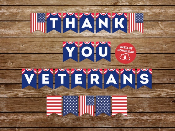 Thank You Veterans Banner – Sparkling Patriotic Glitter Banner For Memorial Day, Veterans Day & Labor Day Party Decor - View #4