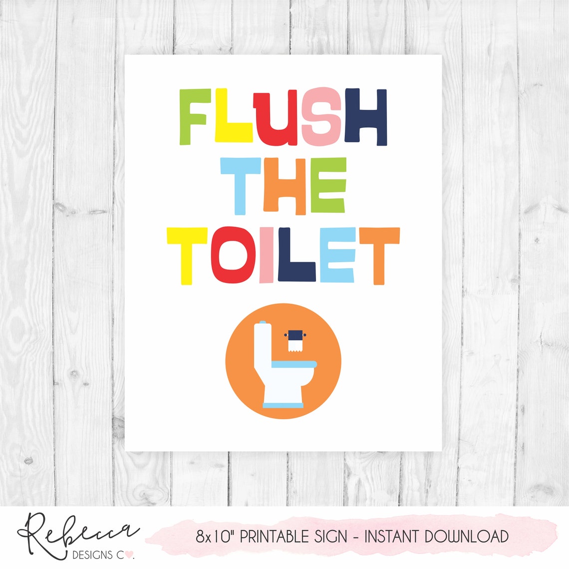 Kids Bathroom Printable Kids Bathroom Signs Bathroom Wall - Etsy