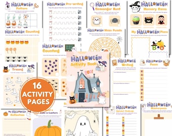 Halloween Activity Pages for Kids Fall Coloring Pages Halloween Activity Bundle Printable Coloring Sheets Activity Book Gift PreSchool Games