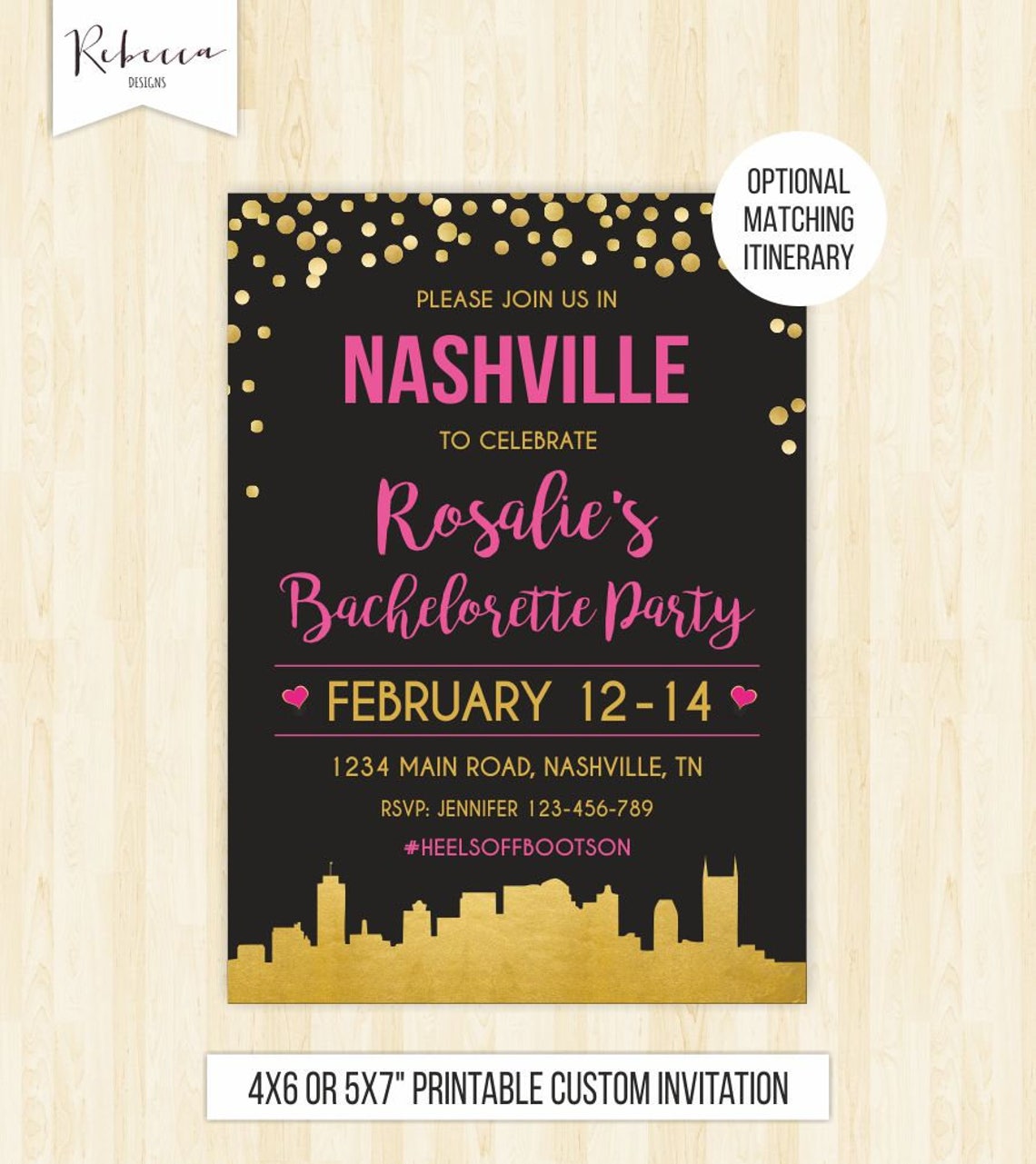 Nashville Bachelorette Weekend Party Invitation Nashville Etsy