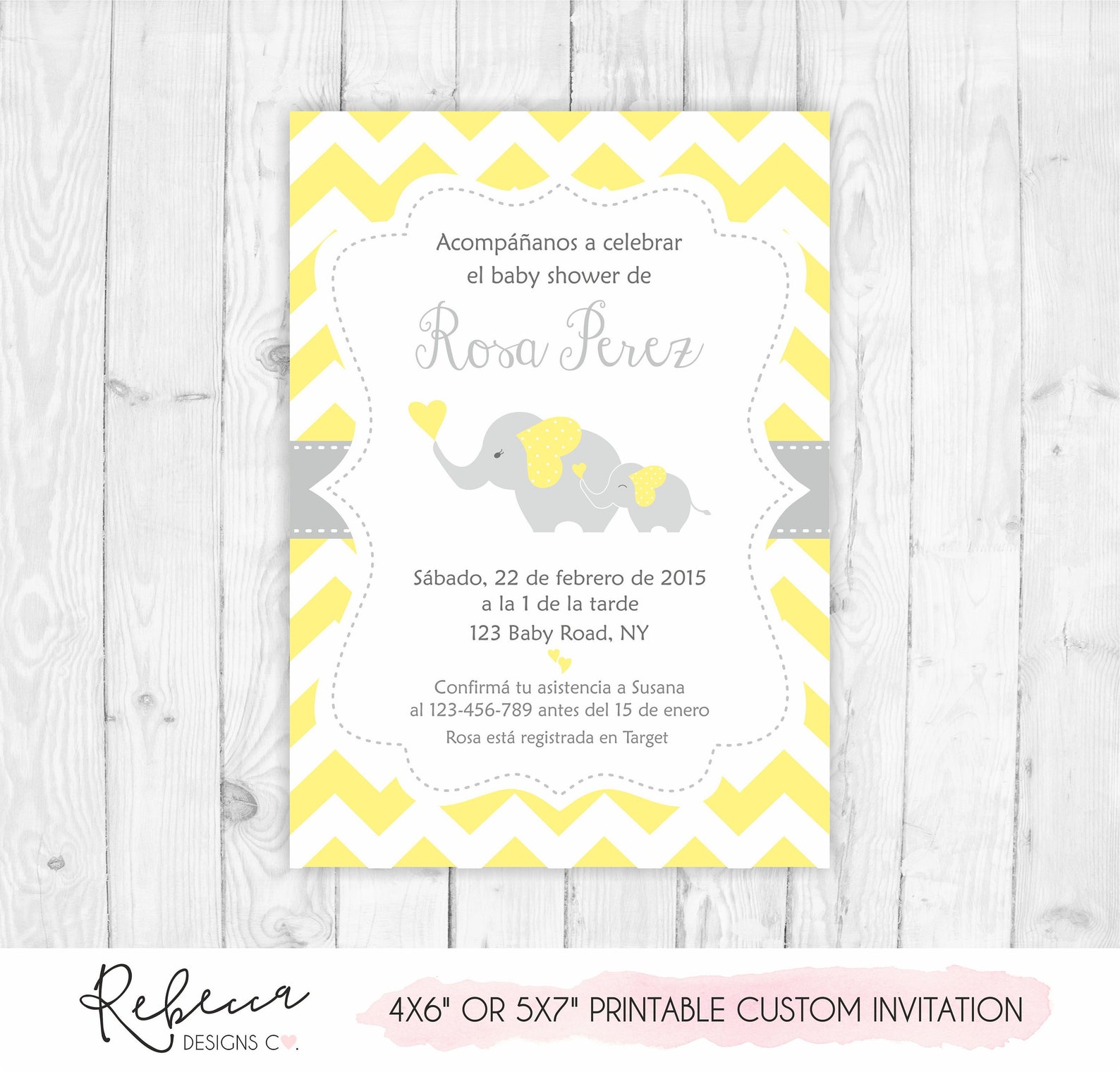 Baby Shower in Spanish Espanol Girl Baby Shower Espanol Invite Etsy