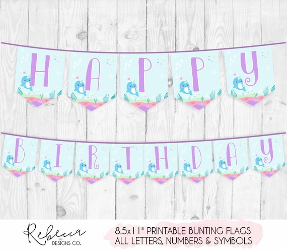 Narwhal banner printable narwhal bunting flags narwhal birthday decor narwhal party narwhal birthday banner narwhal baby shower 304 Il_570xn