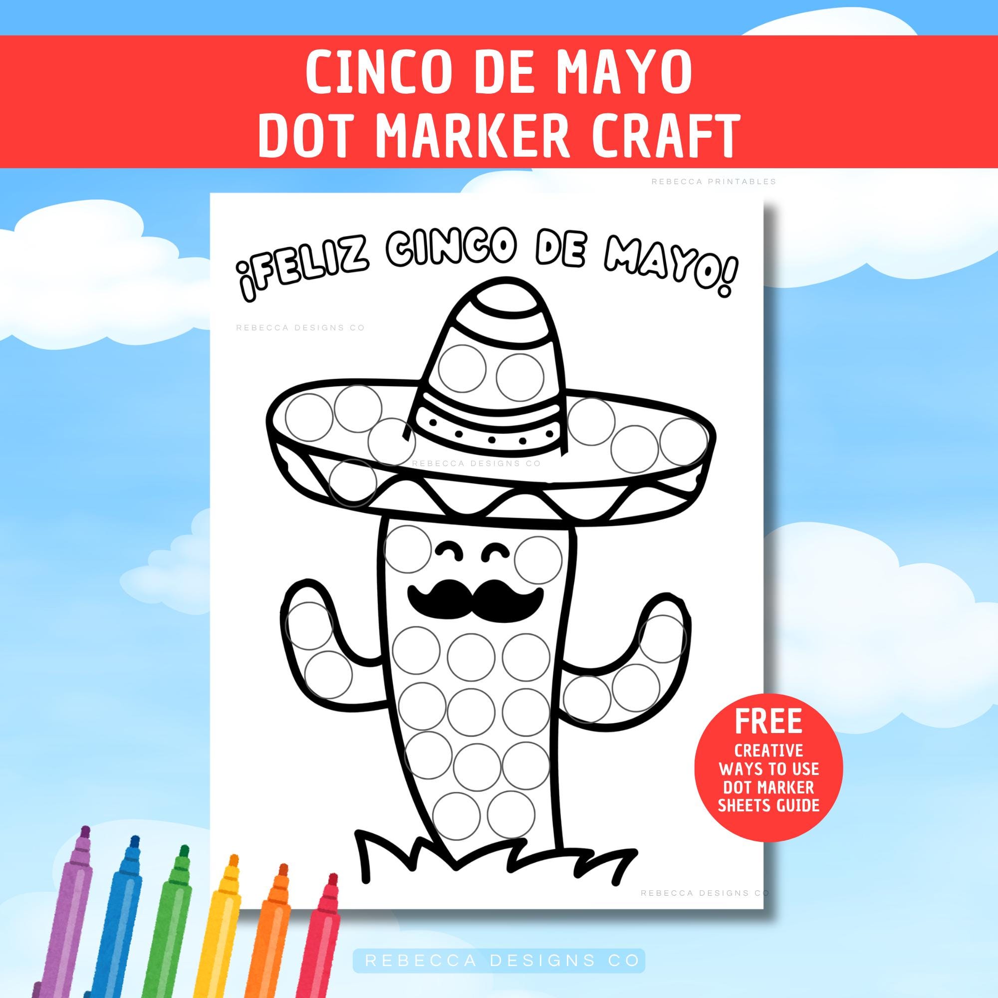 Cinco de Mayo Craft 5 de Mayo Dot Marker School Craft Printable…