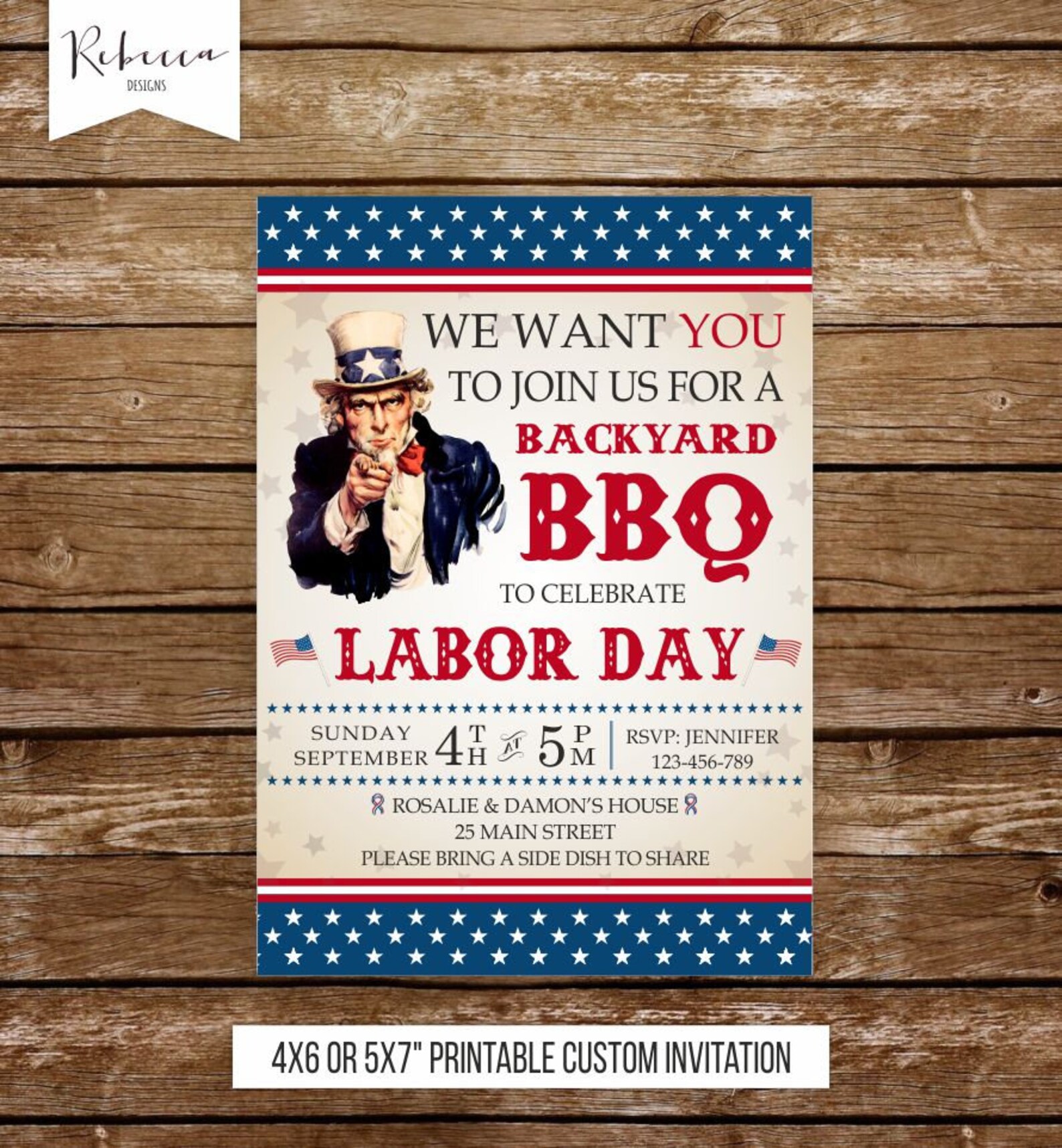 Labor day invitation labor day bbq invitation usa invitation Etsy
