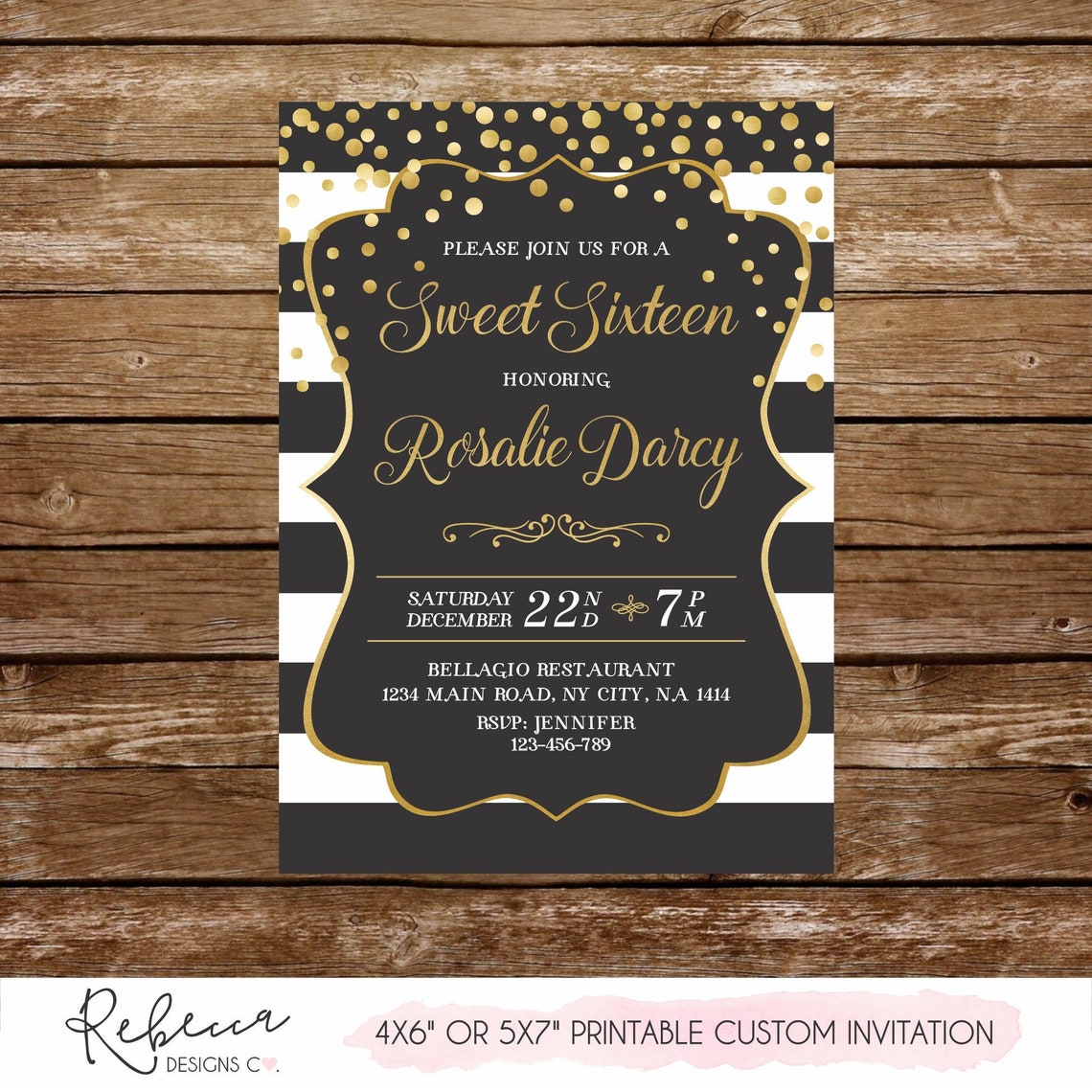 Sweet 16 Invitation 16th Invite Sweet Sixteen Invitation Etsy