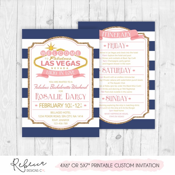 Bachelorette weekend invitation weekend itinerary vegas weekend invite las vegas invitation printable bridal shower weekend invitation 230 Il_570xn