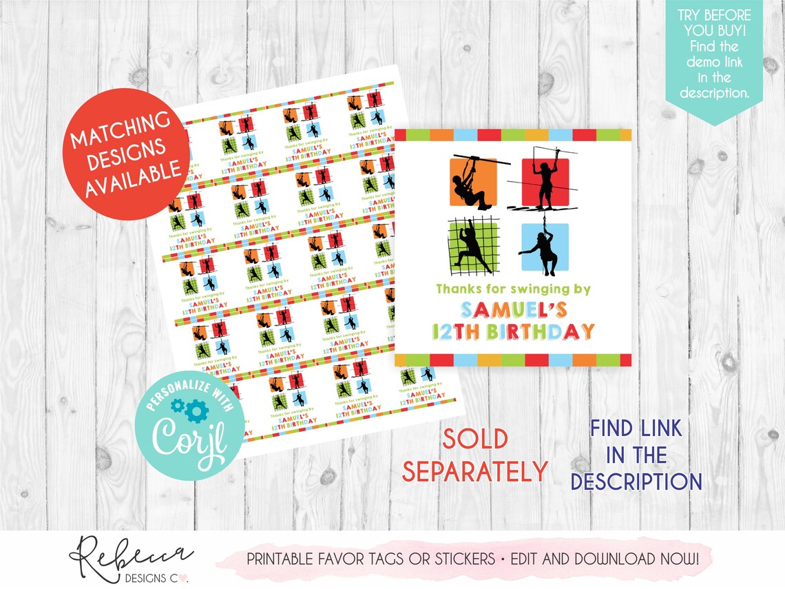 Obstacle Course Birthday Ropes Course Invitation Boy Zipline Invitation ...