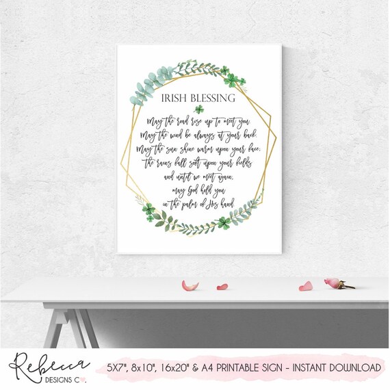 Irish blessing printable poster irish blessing sign st patricks decor Irish prayer Irish wedding gift Irish quote Irish decor Irish print Il_570xn