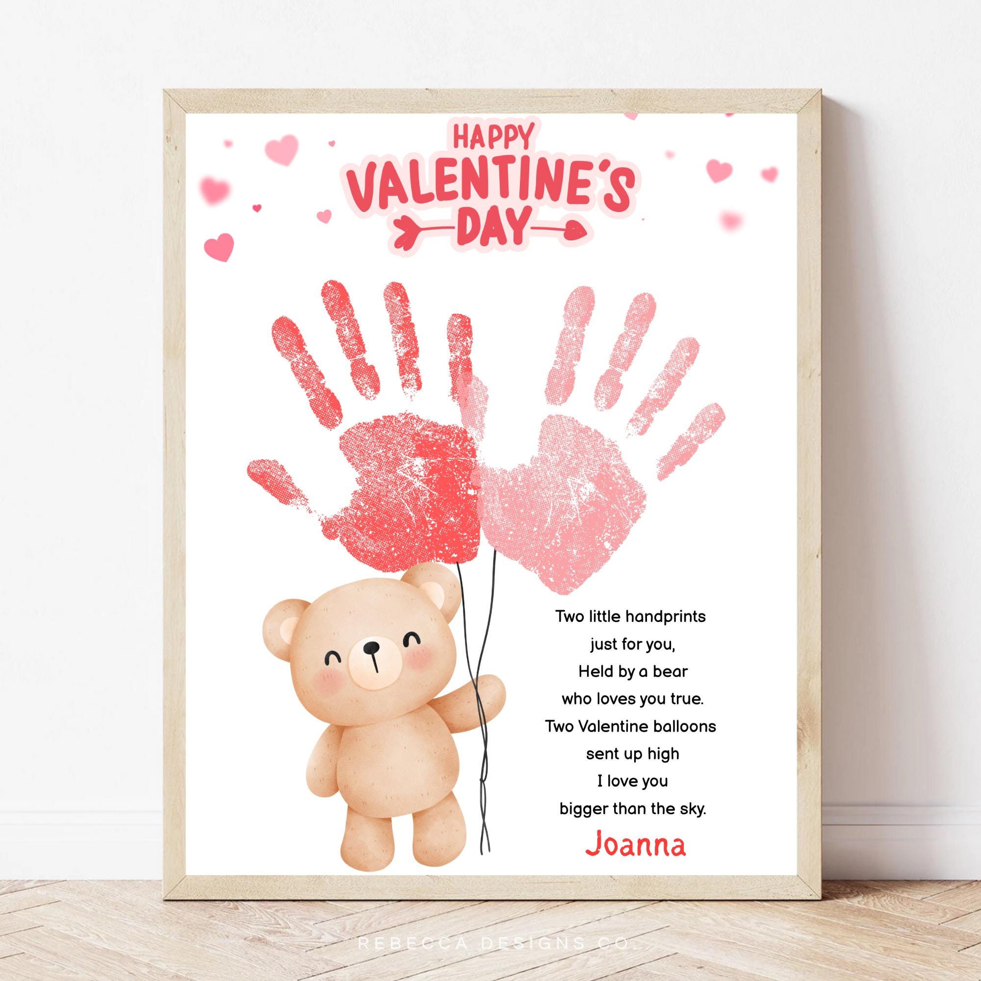38 Un-BEAR-lievable Crafts: Engaging and Easy DIY Projects for Kids 8 Valentine Handprint Craft for Kids Bear Poem Keepsake Printable…
