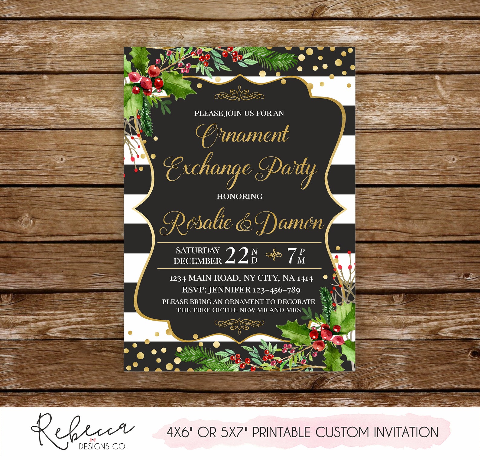 Ornament Exchange Invitation Printable Christmas Couples Etsy