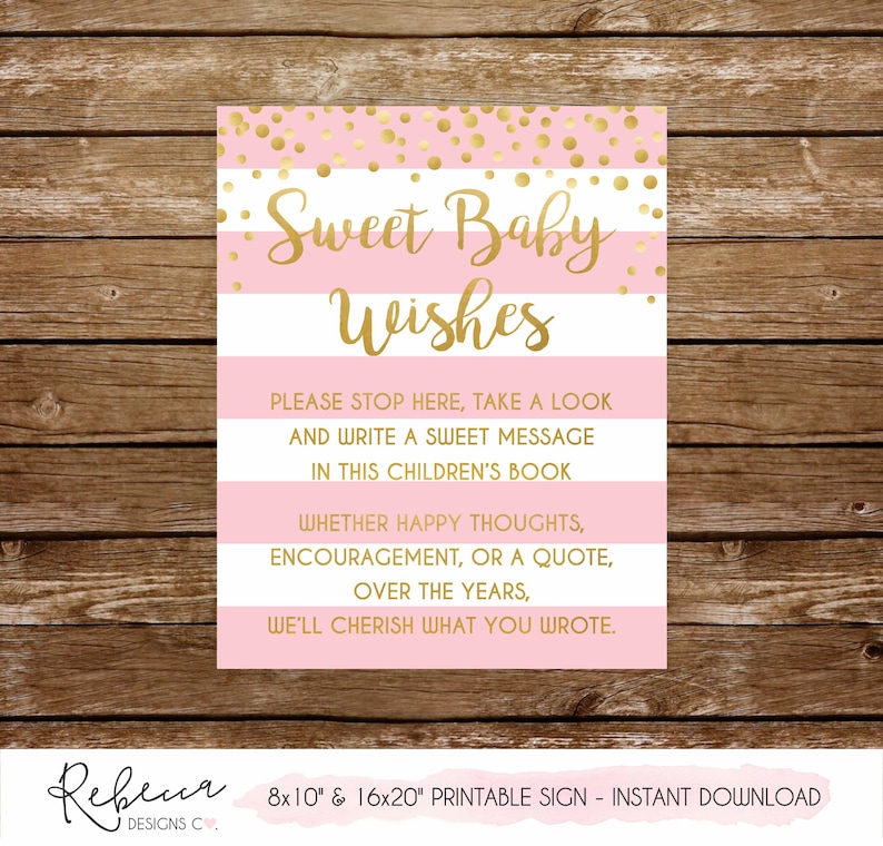 Sweet baby wishes guest book sign leave a message for baby Etsy