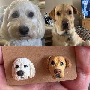 Personalised dog earrings, handmade polymer clay studs, made from your photos, dog lovers, gifts for her, gift ideas, pet memorial, birthday