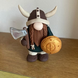 Viking gonk gnome, handmade clay ornament, gonk lovers, Nisse, Tomte, gifts for her, Nordic