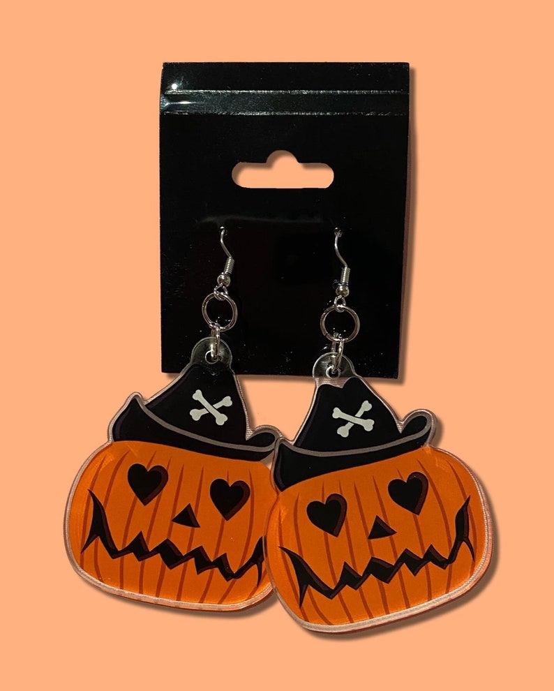 Pumpkin Cowboy Earrings image 1