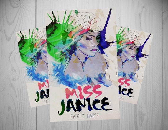 Pre-Made Illustrated eBook Paperback Cover "Miss Janice" (Bold Watercolor/Boho Elements)