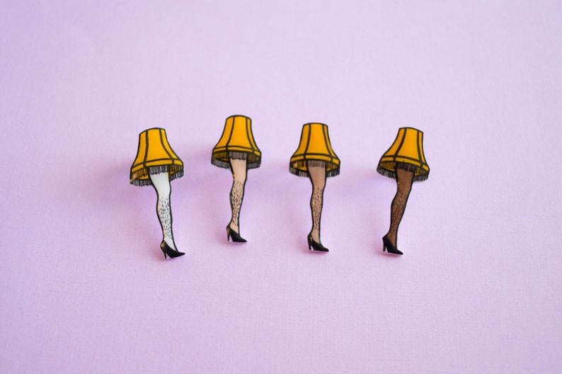 Leg Lamp Hand Drawn Pin Customizable Image 0