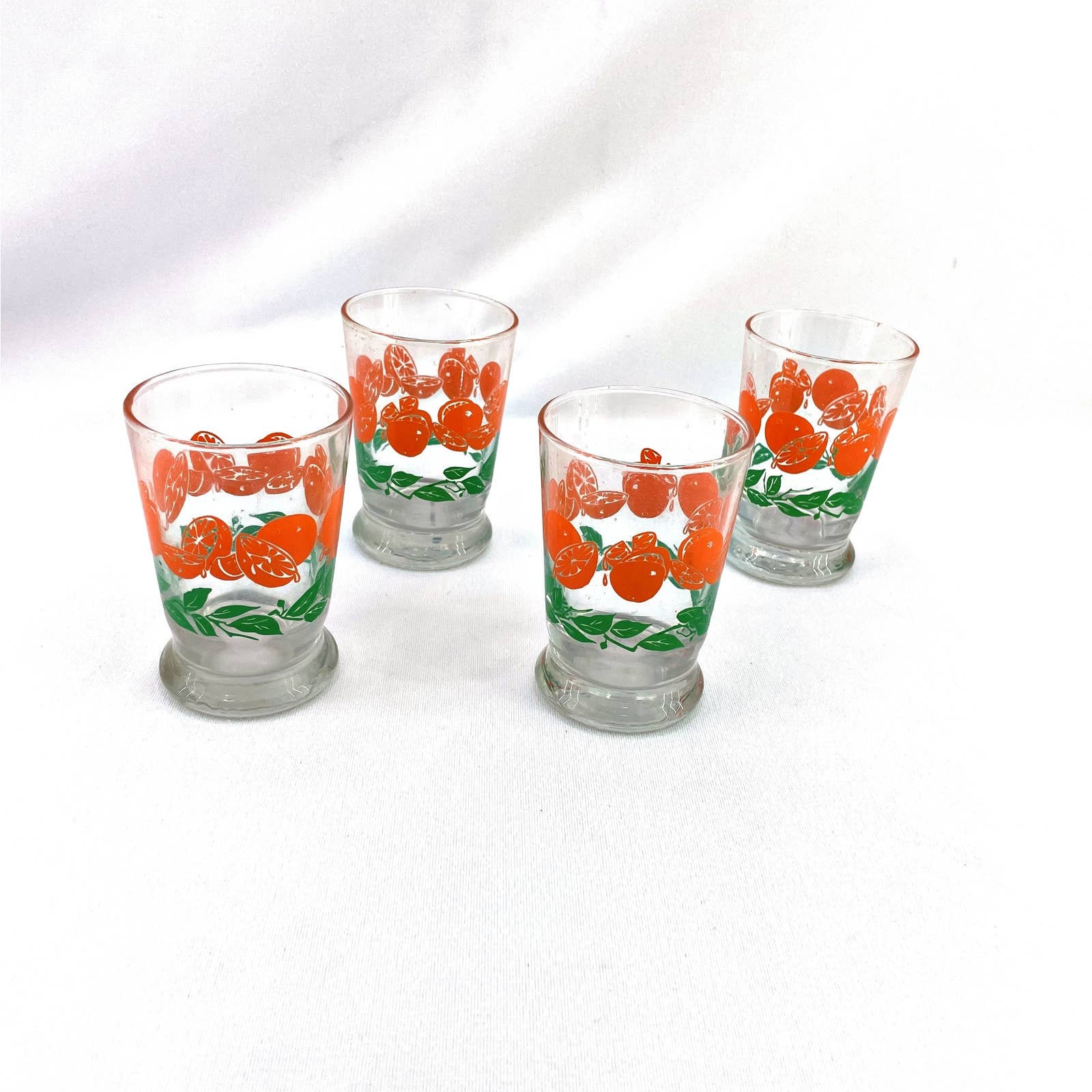 Vtg Libby Set of 4 Orange Pattern Juice Glasses Orange Slices Etsy
