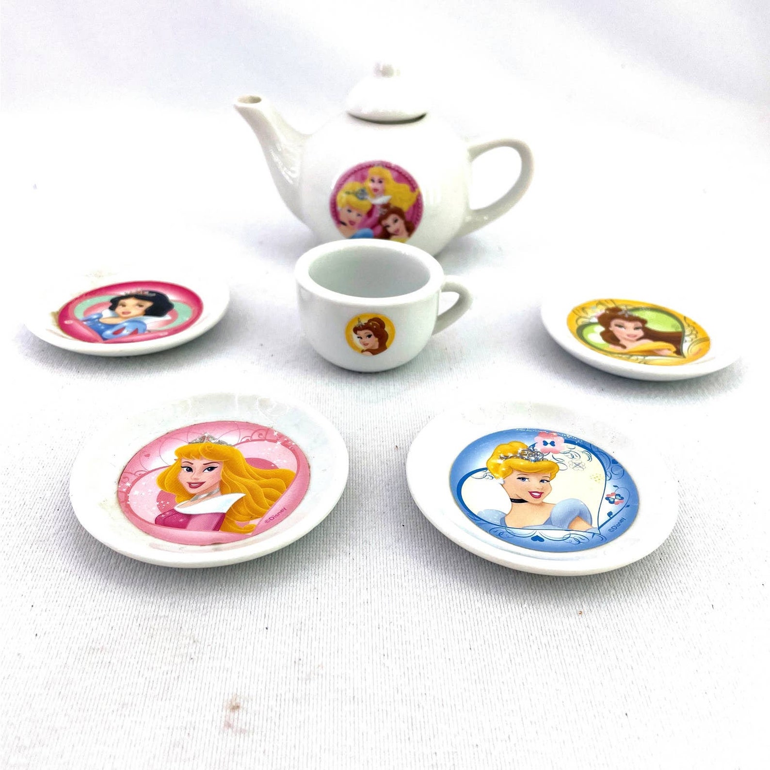 Disney Princess Mini Porcelain Tea Set 7pc Child's Party Etsy