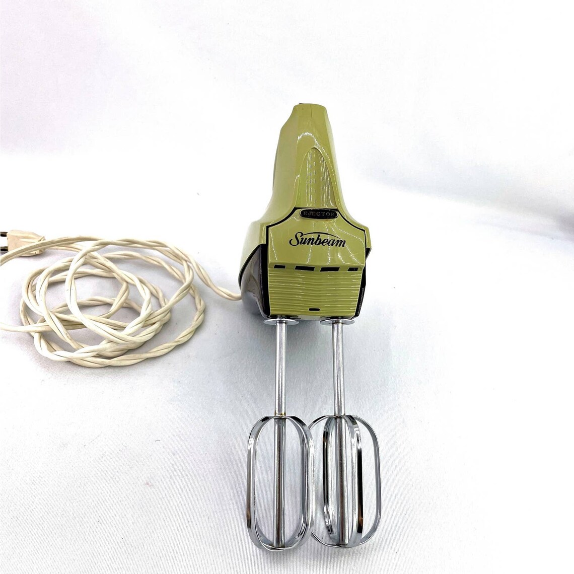 Vintage Sunbeam Mixmaster Hand Held Mixer Avocado Green 3 Etsy