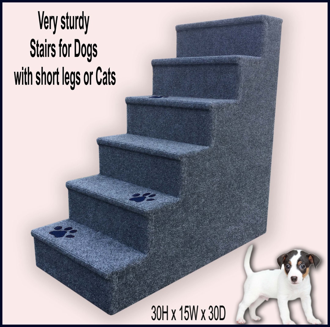 Tall Steps for Small Dogs or Cats, Dog Steps Gray Color With Paws