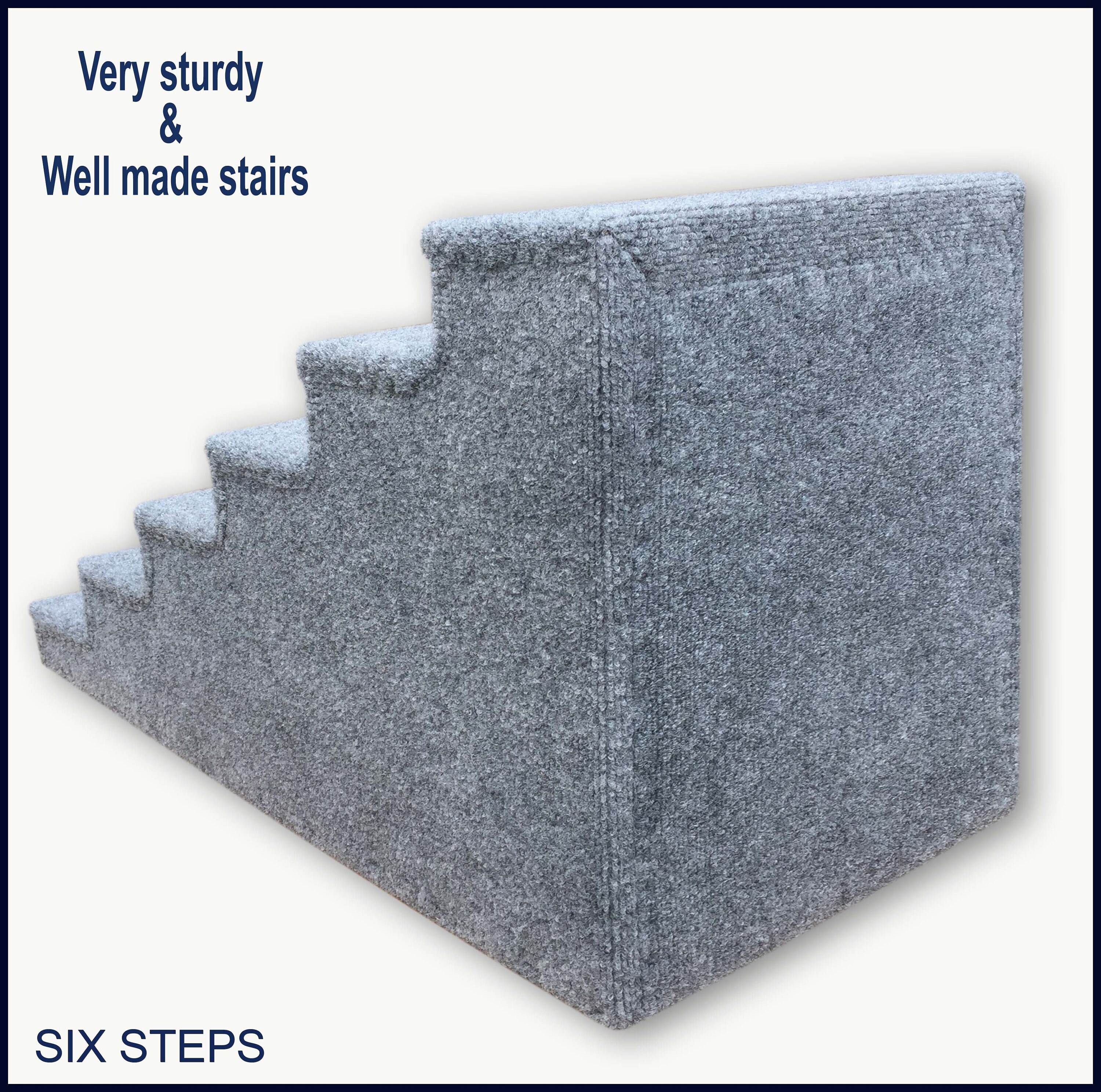 Pet Steps For Small Dogs, Dog Gray Color, Small To Medium Dogs. Six Steps. 18 High X 15 Wide 35 Deep