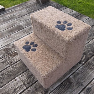 Sturdy Dog Steps with paw prints 15 H x 16 W x 16 D.