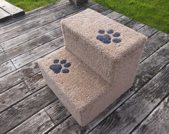 Sturdy Dog Steps with paw prints 15 H x 16 W x 16 D.