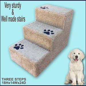 18 tall wooden dog steps, pet stairs for dogs or cats.
